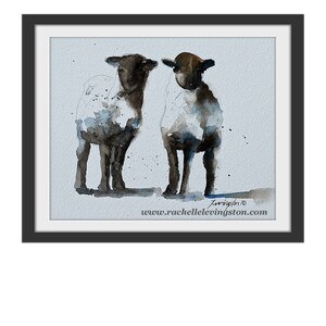 Easter Printable of sheep. INSTANT DOWNLOAD of sheep painting. Nursery art print of lamb. Twin print. farmhouse decor. DIGITAL download. image 3