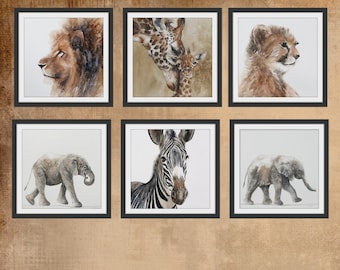 for baby animal Nursery Art Prints nursery prints boy baby animal nursery decor set of six unframed 5x5 zoo jungle kid watercolor painting