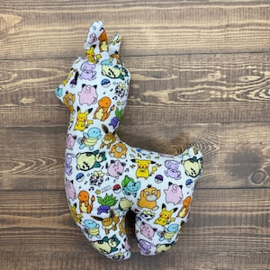 Pokemon/Nintendo/baby shower/Pokemon stuffed animal/Pokemon Characters/nursery/llama pattern/birthday/plush/handmade/made in usa