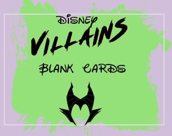 Disney Villains Blank Cards, Classroom Activity (Printable PDF)