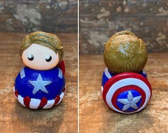 Handgemachte Sculpey Clay Marvel Figur: Captain America Cake Topper