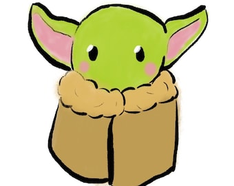 Handgemachte Grogu Figur: Star Wars Tortenfigur