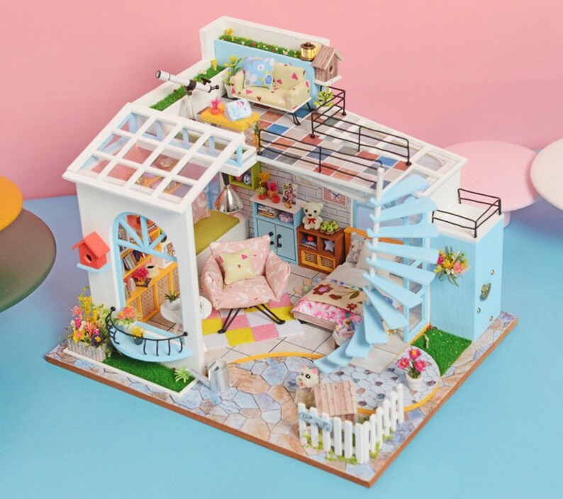 Moonlight Platform Dollhouse DIY Kit Cute Room House Model - Etsy