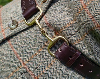 ブローグレザースナッフルビットベルト：乗馬スタイル