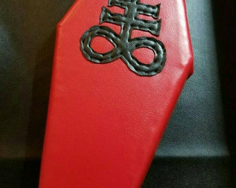 Made-to-order Leviathan Red Vinyl Coffin Clutch Sunglass Eyeglass Pencil Case