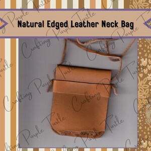 Bolso de Cuello Pequeño de Piel Color Tostado con Borde Natural y Está Hecho a Mano y Cosido a Mano