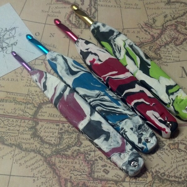 Set G, H, I J Ergonomic Crochet Hook with Polymer Handles