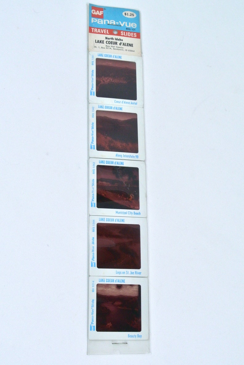 HTF Vintage 1967 Scenic Color Slides Idaho Lake Coeur d/'Alene Tourist Souvenir Photos Kodachrome GAF Film