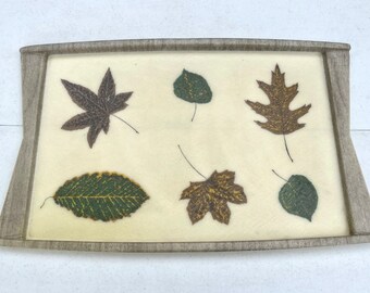 Fiberglass Tray Leaf Inlay Atomic Era Mid-Century Design Vintage MCM