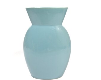 Beautiful Pale Turquoise Robins Egg Blue Speckled Footed Planter by HaegerPastel Spring