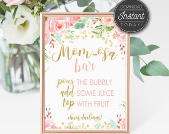 Mimosa Bar Sign Instant Download Bubbly Bar Template Templett Bubbly Bar Sign Lana Mimosa Bar Sign Digital Download