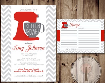 bridal shower invitation and recipe card etsy