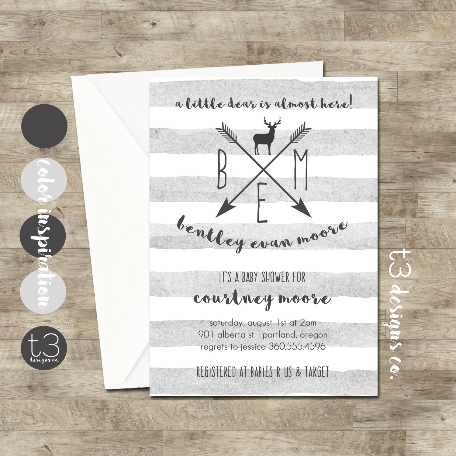 Baby Boy Shower Inviation Little Deer Baby Shower Deer Baby