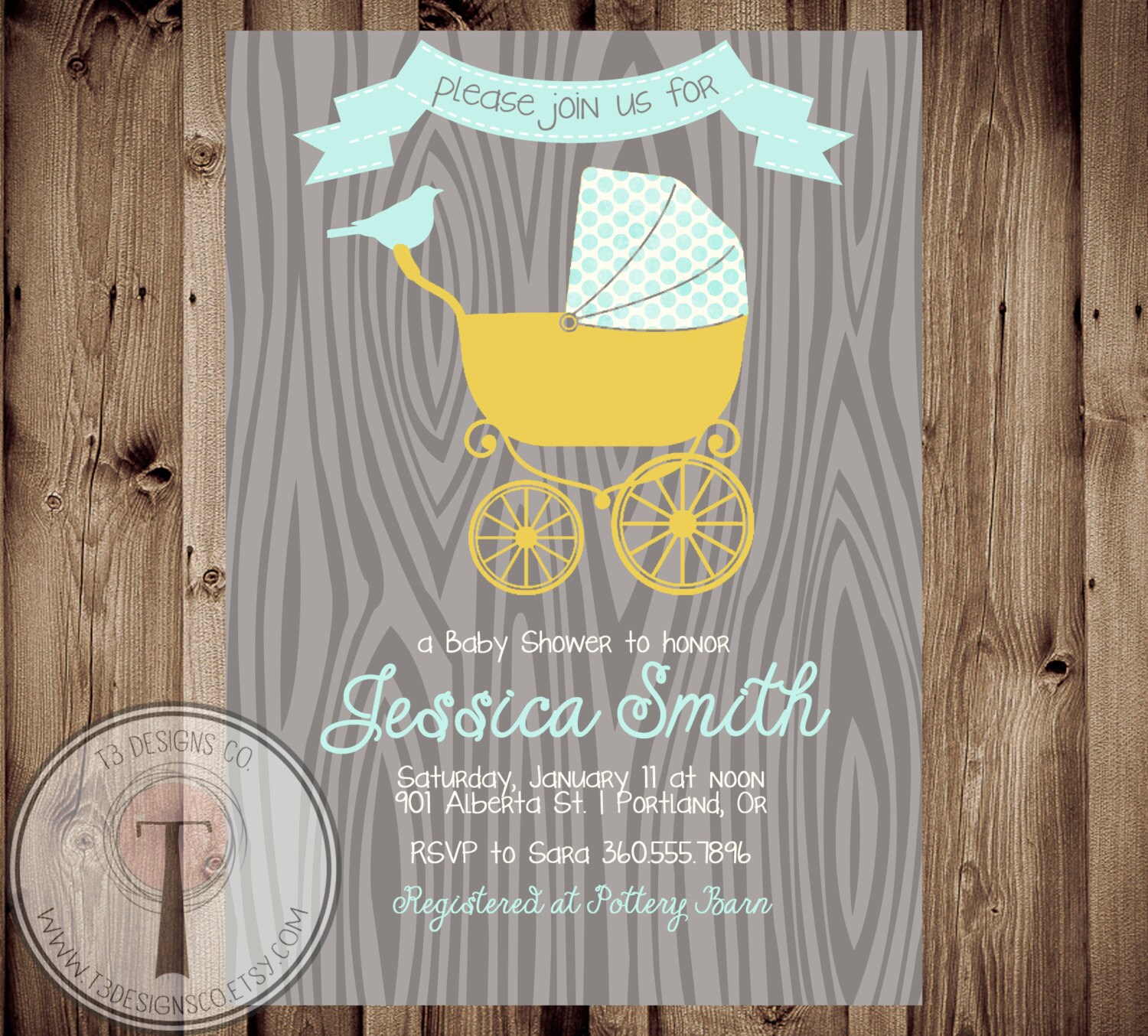 NEUTRAL Baby Shower Invitation baby shower invitevintage Etsy
