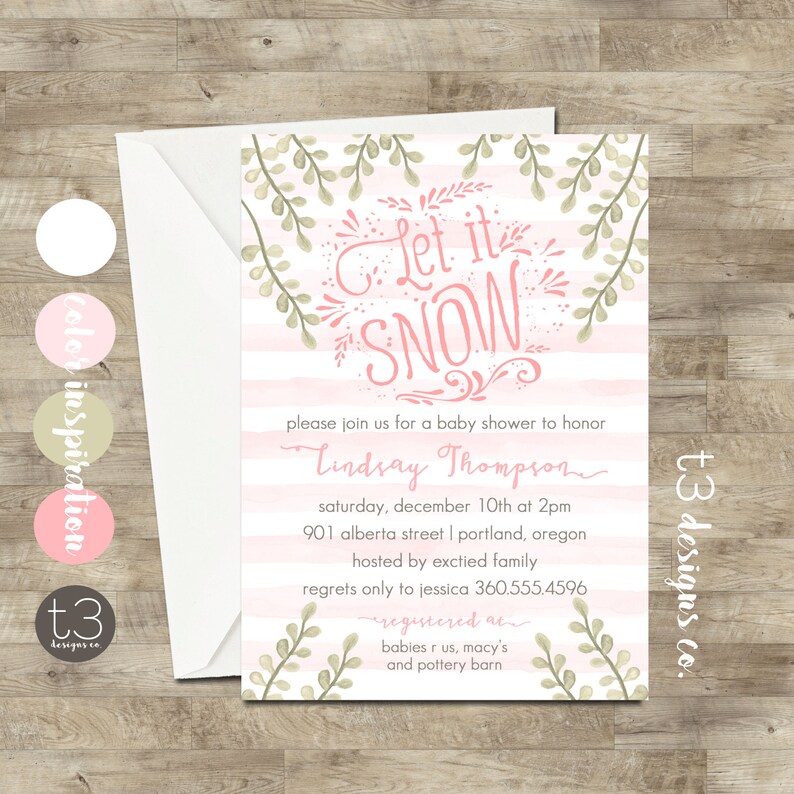 Winter Wonderland Invitation Winter BABY SHOWER Invitation Etsy