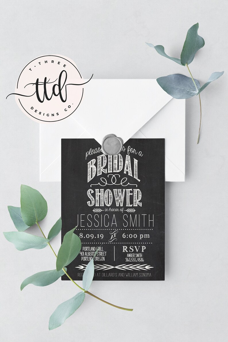 Printable Bridal Shower Invite & Recipe Card/Bridal Shower Etsy