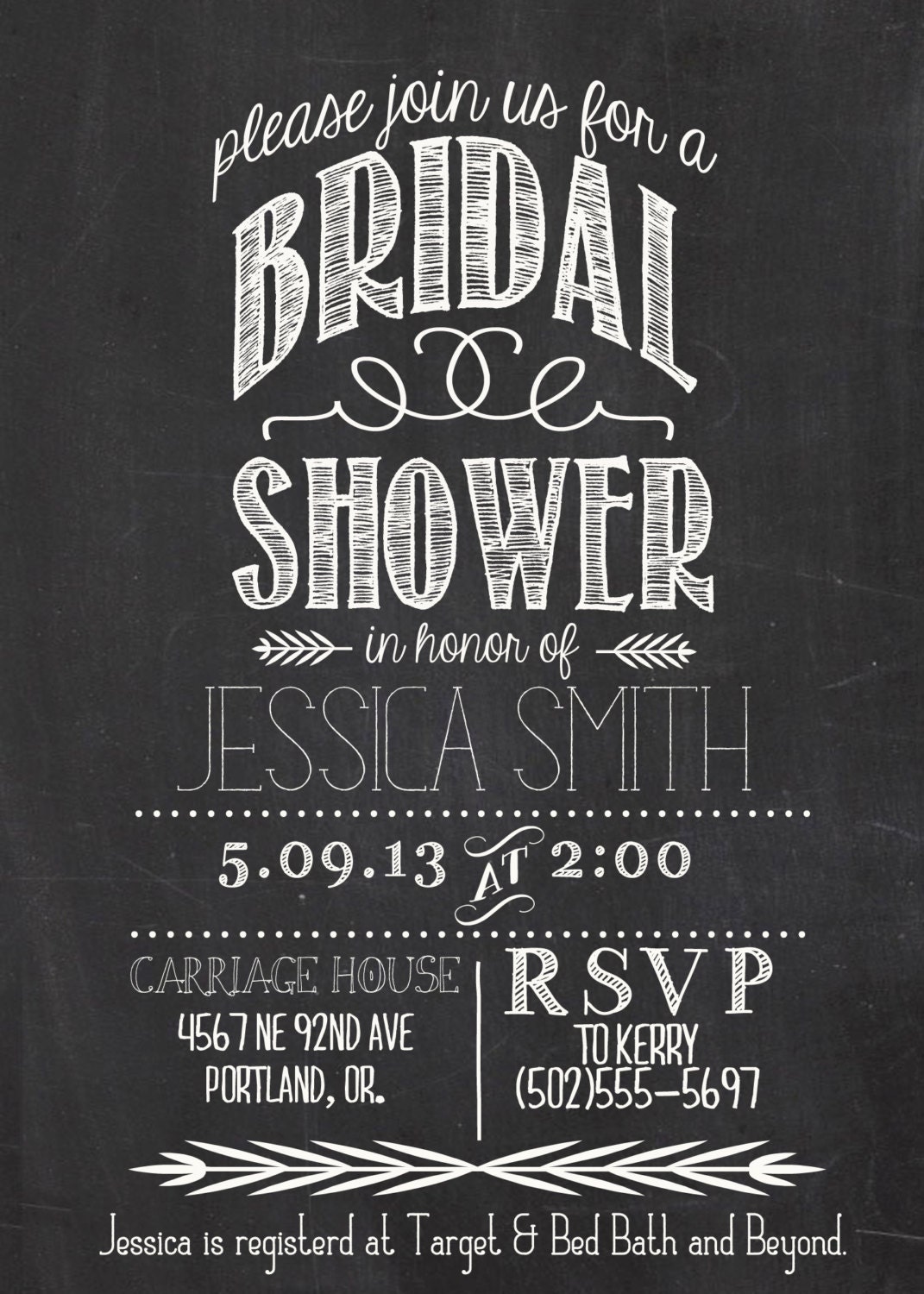 Printable Bridal Shower Invite/Bridal Shower INVITATION 1029 | Etsy
