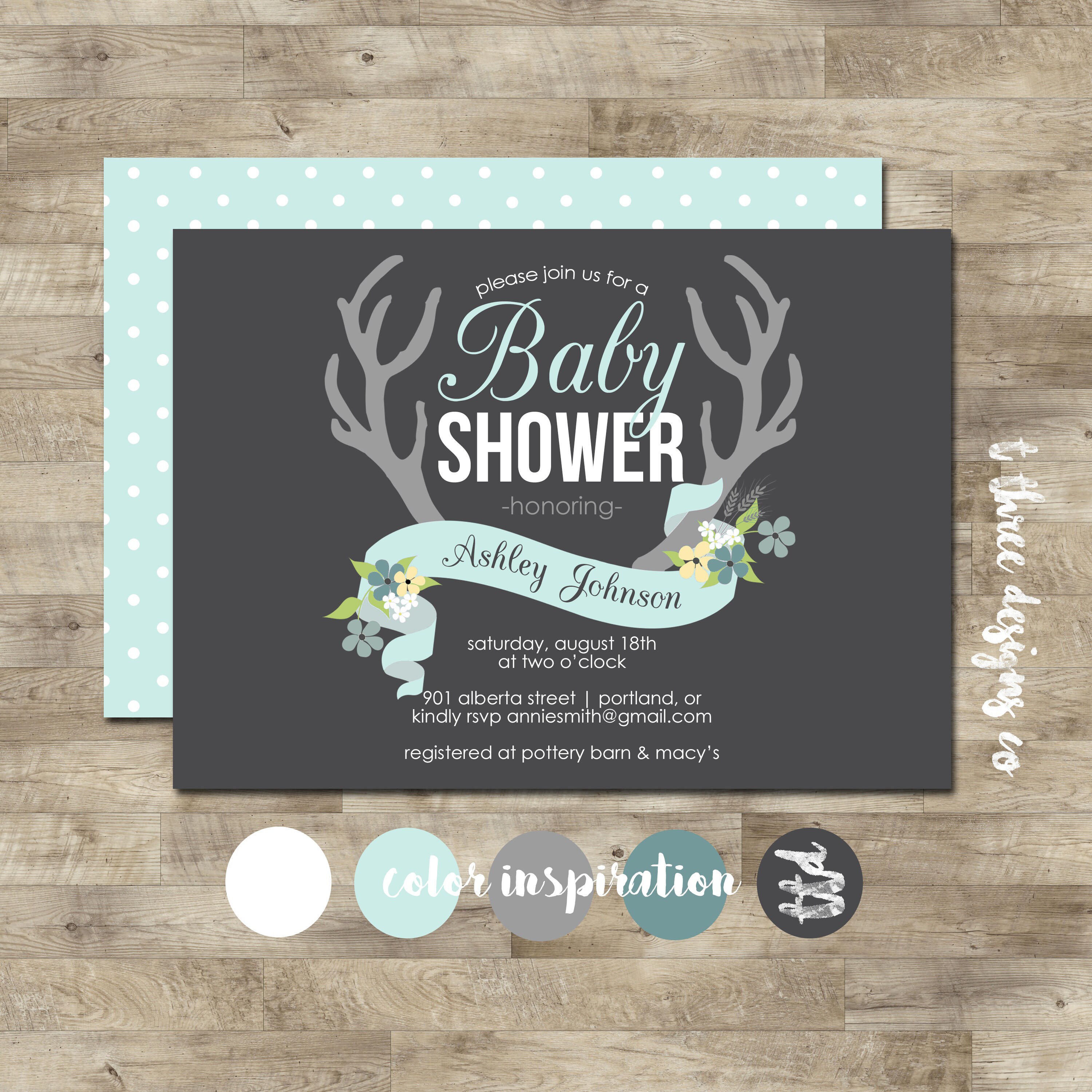 Baby Shower Invitation Baby Boy Floral Shabby Chic Baby Baby Shower Invitation Baby Boy Floral Shabby Chic Baby