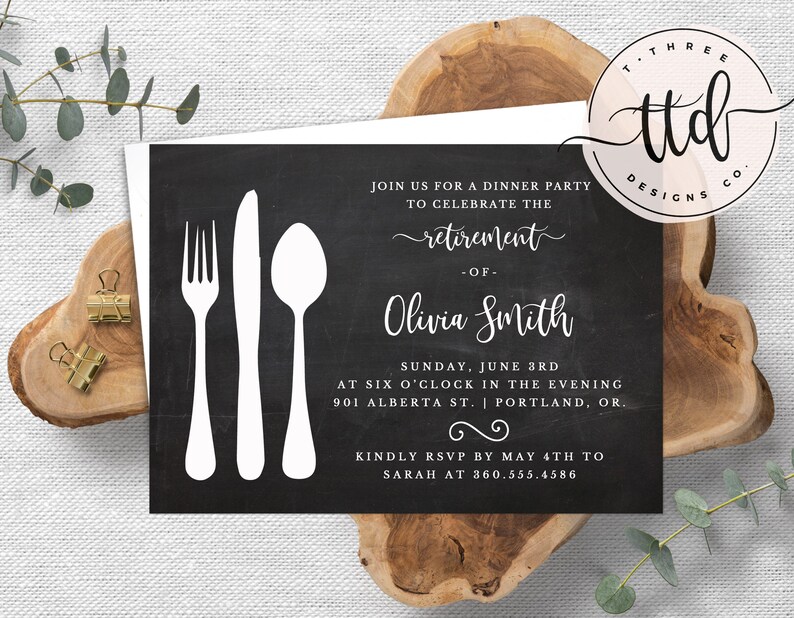Retirement Party Invitation Dinner Party Invitation | Etsy