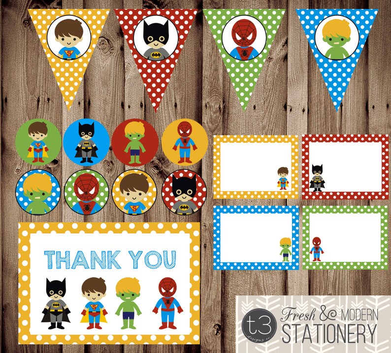 SUPERHERO Party Package Super Hero Party SUPERHERO Party Etsy