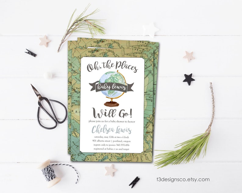 baby shower invitations baby shower themes for girls oh the places you will go baby shower theme