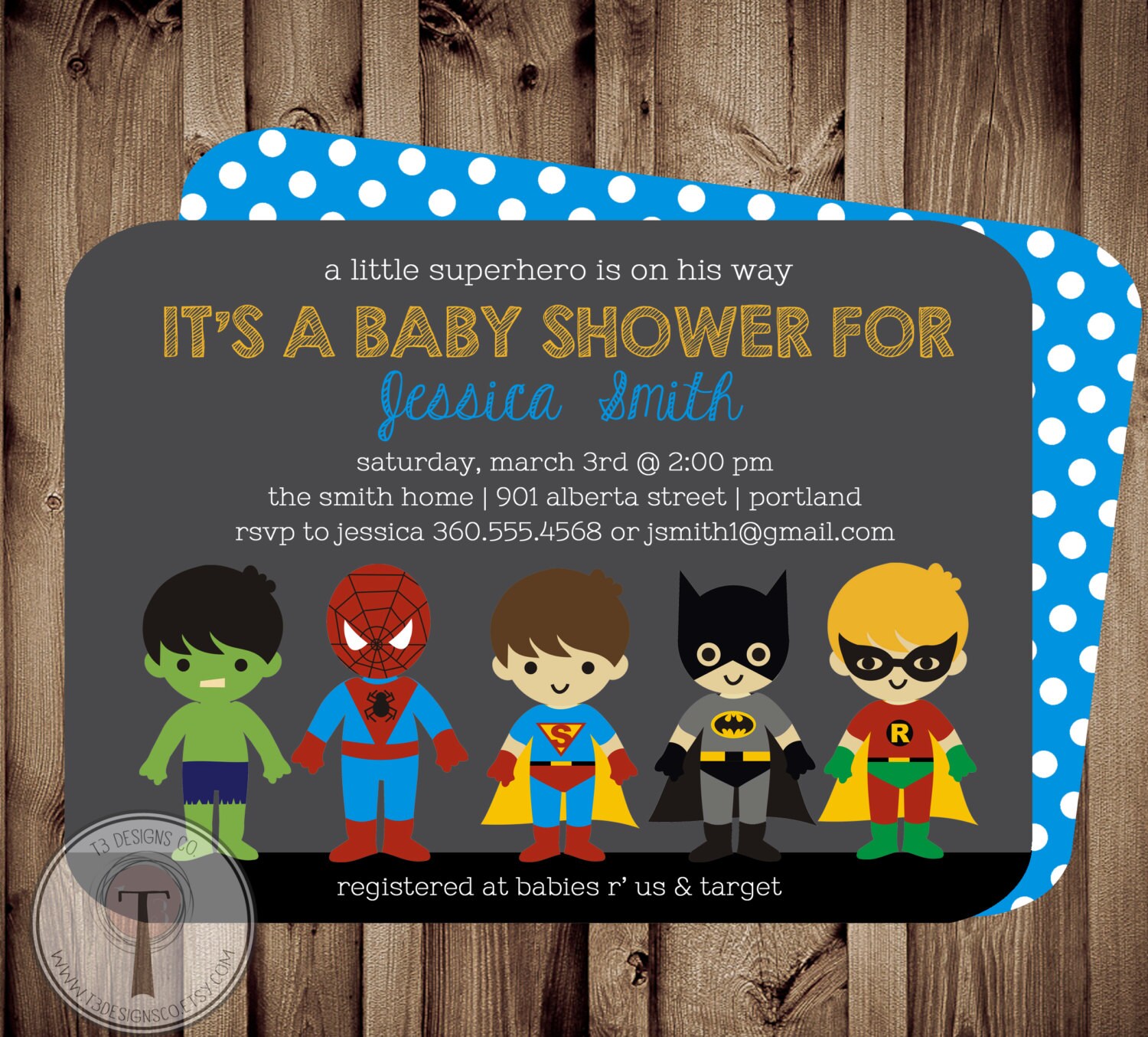 SUPERHERO Baby Shower Invitationsuper Hero Baby Shower Etsy