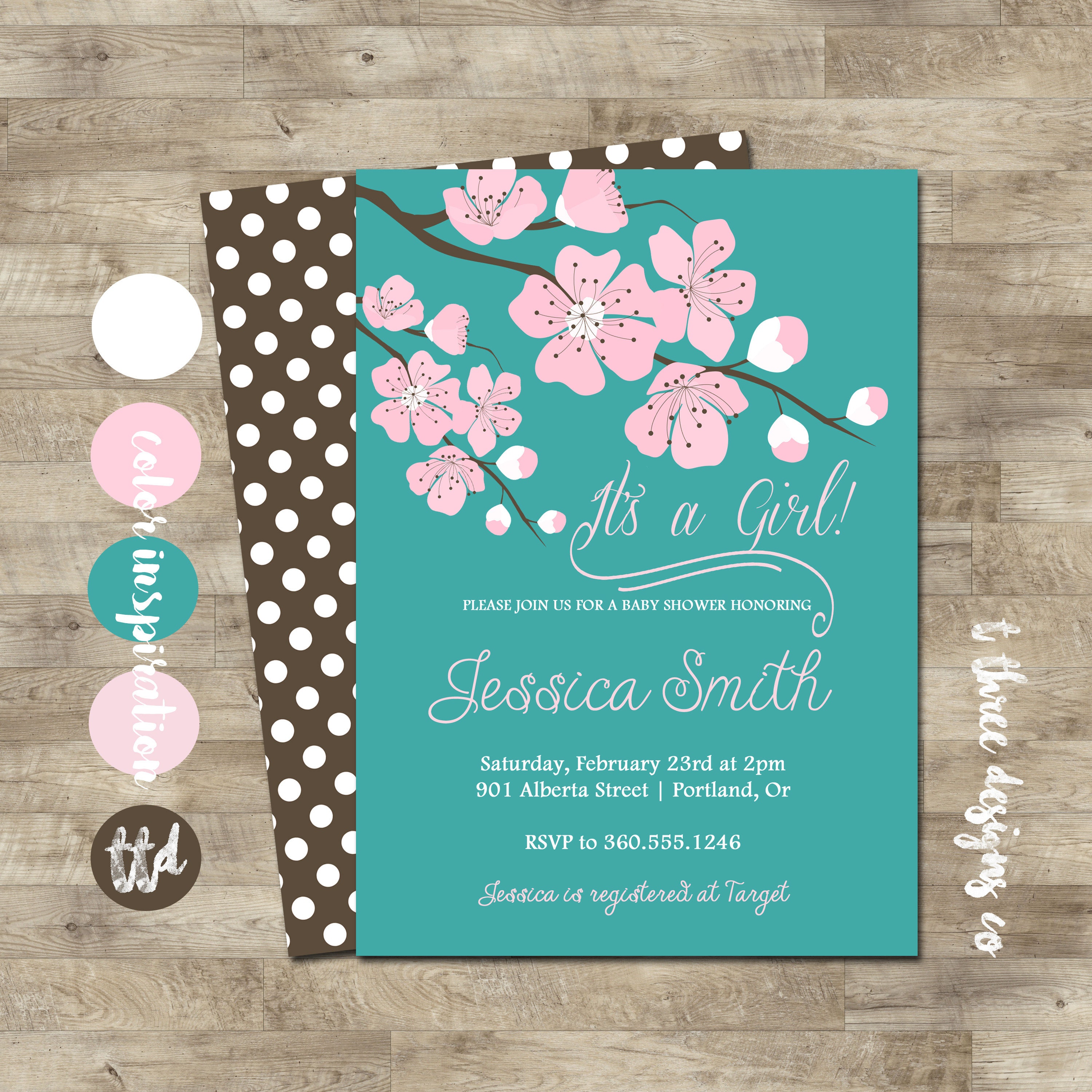 Baby Girl Baby Shower Invitation Cherry Blossoms Baby Shower Baby Baby Girl Baby Shower Invitation Cherry Blossoms Baby Shower Baby