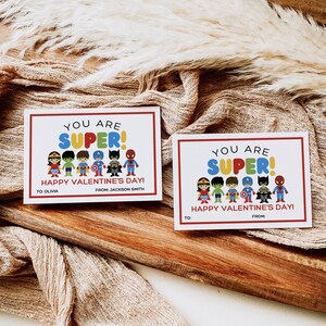 SUPERHERO Valentines INSTANT DOWNLOAD, Printable Valentine Cards, Kids ...