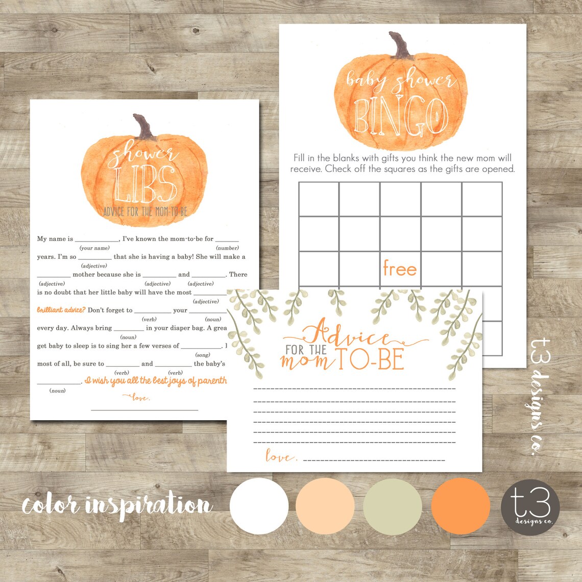 Pumpkin Baby Shower Games Package Baby Shower Games Etsy