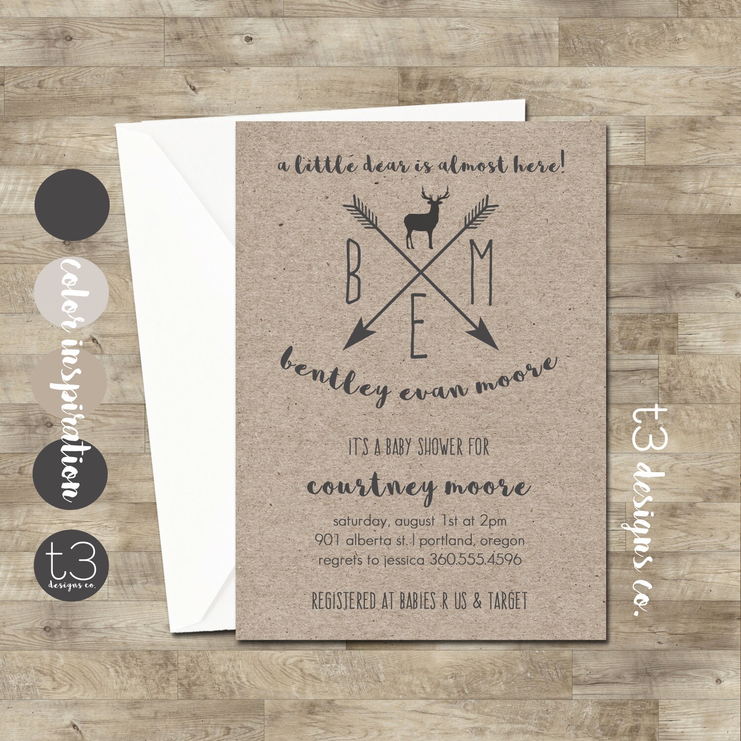 Baby Boy Shower Inviation Little Deer Baby Shower Deer Baby