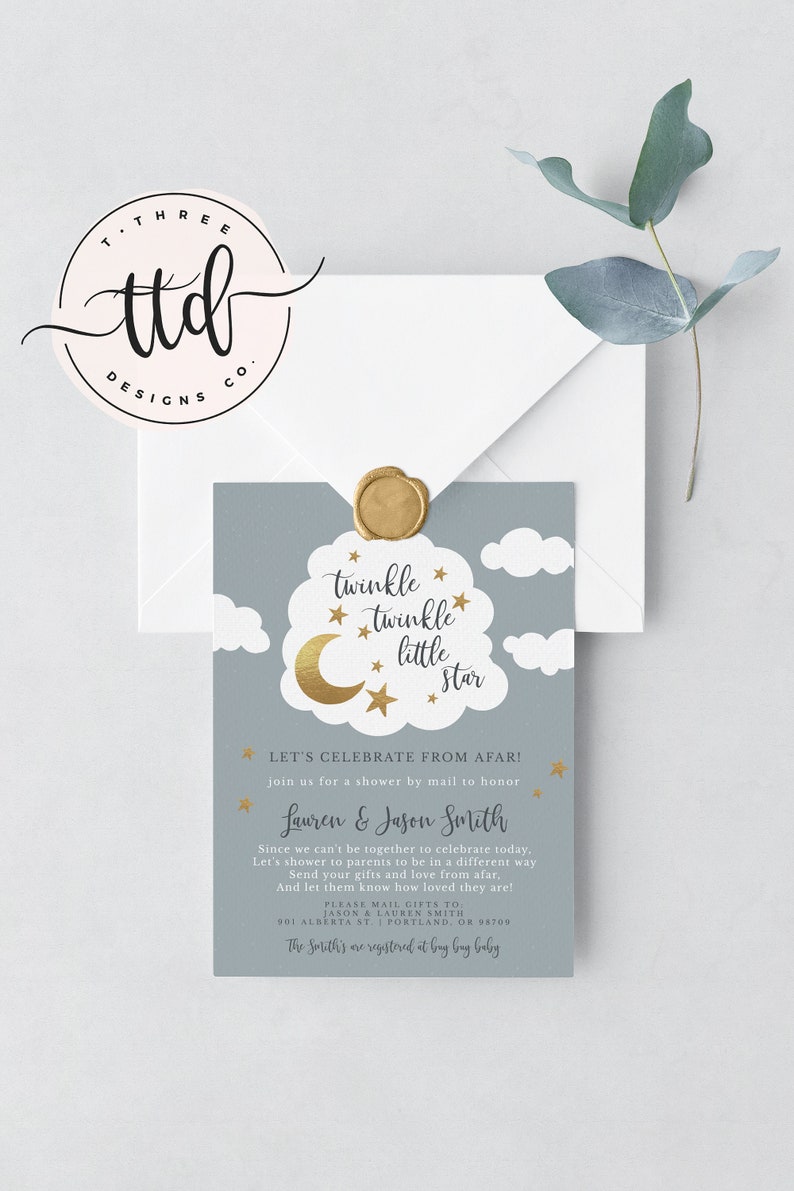Shower by Mail Baby Shower Invitation Twinkle Twinkle Invite Etsy