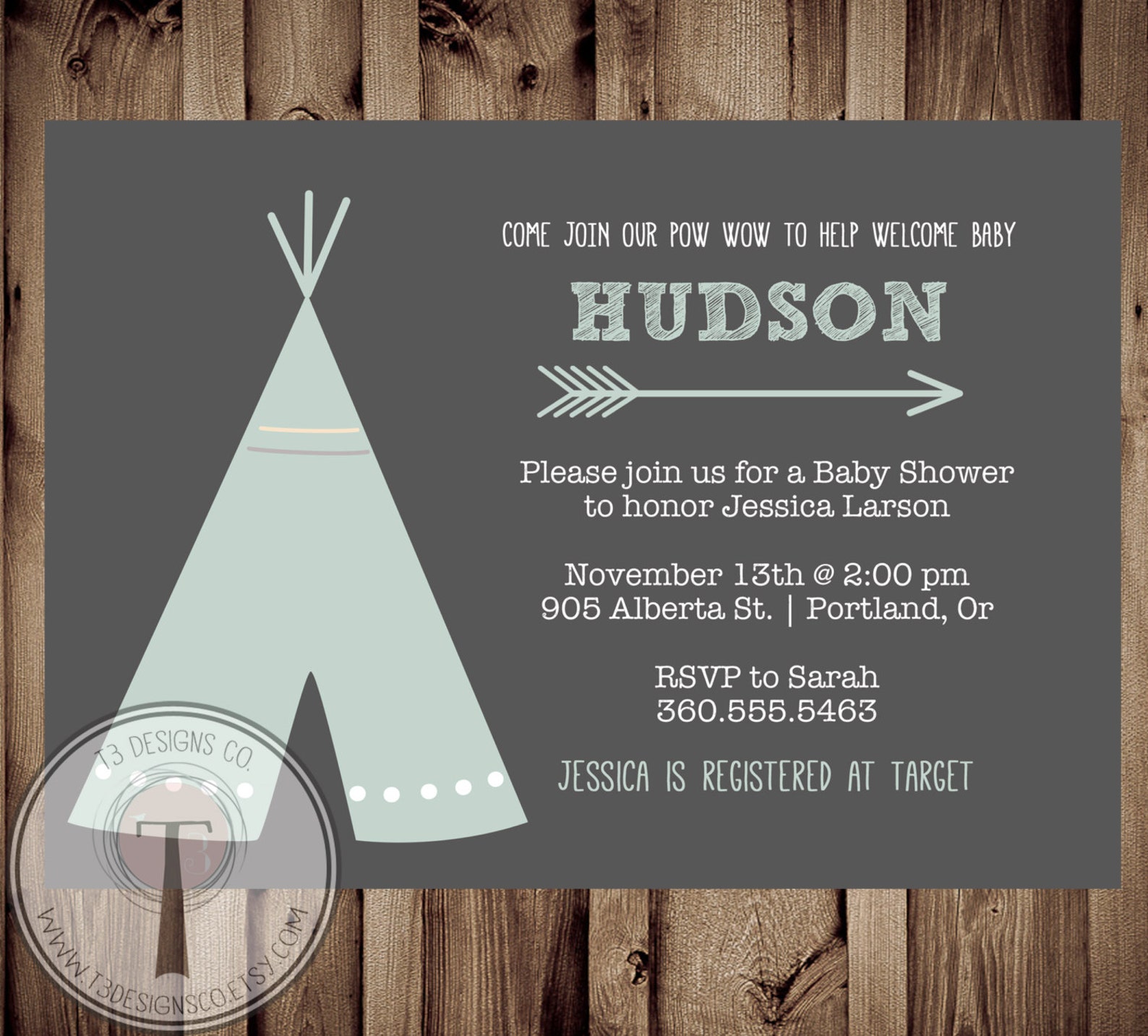 TEEPEE Baby Shower Invitation Indian Baby Shower Invite Etsy