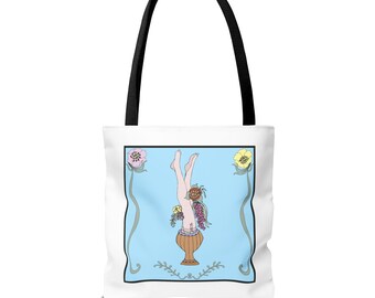 Torba typu tote Flower Lady Legs | Marzycielska ilustracja botaniczna | Torba z surrealistycznym wzorem