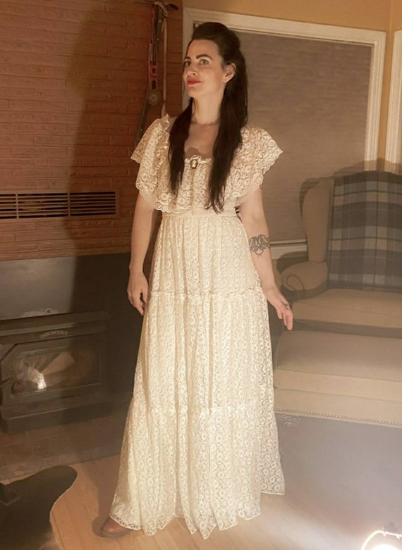 70's Lace Maxi Dress