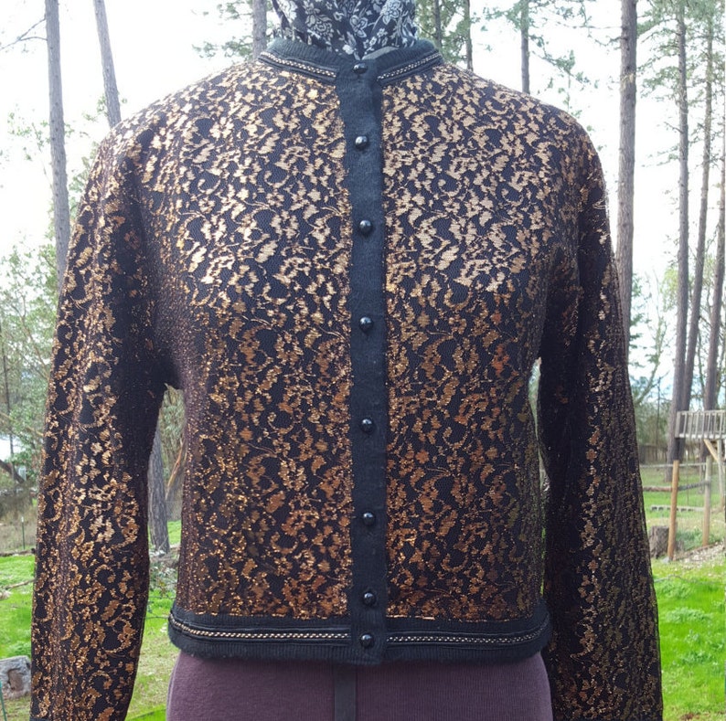 copper colored cardigan