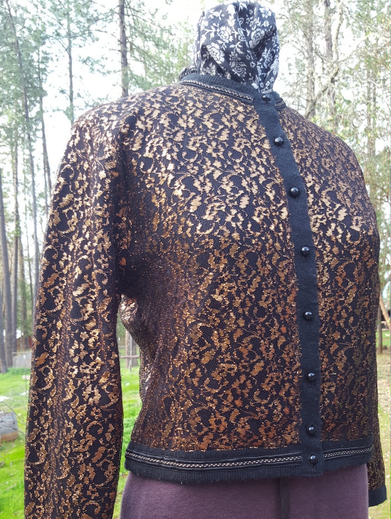 copper colored cardigan