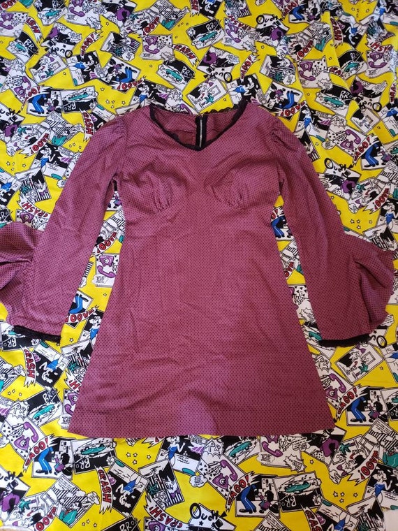 Violet Swiss Dot 60's Minidress