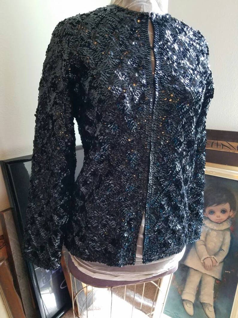 Sequined 60's Sweater | Etsy