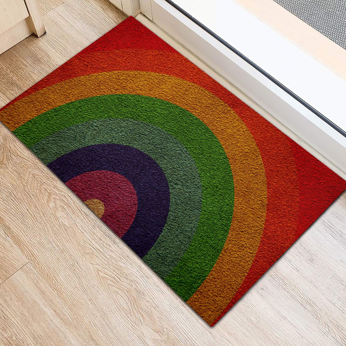 Rainbow Doormat Colorful Doormat Doormat Funny Etsy