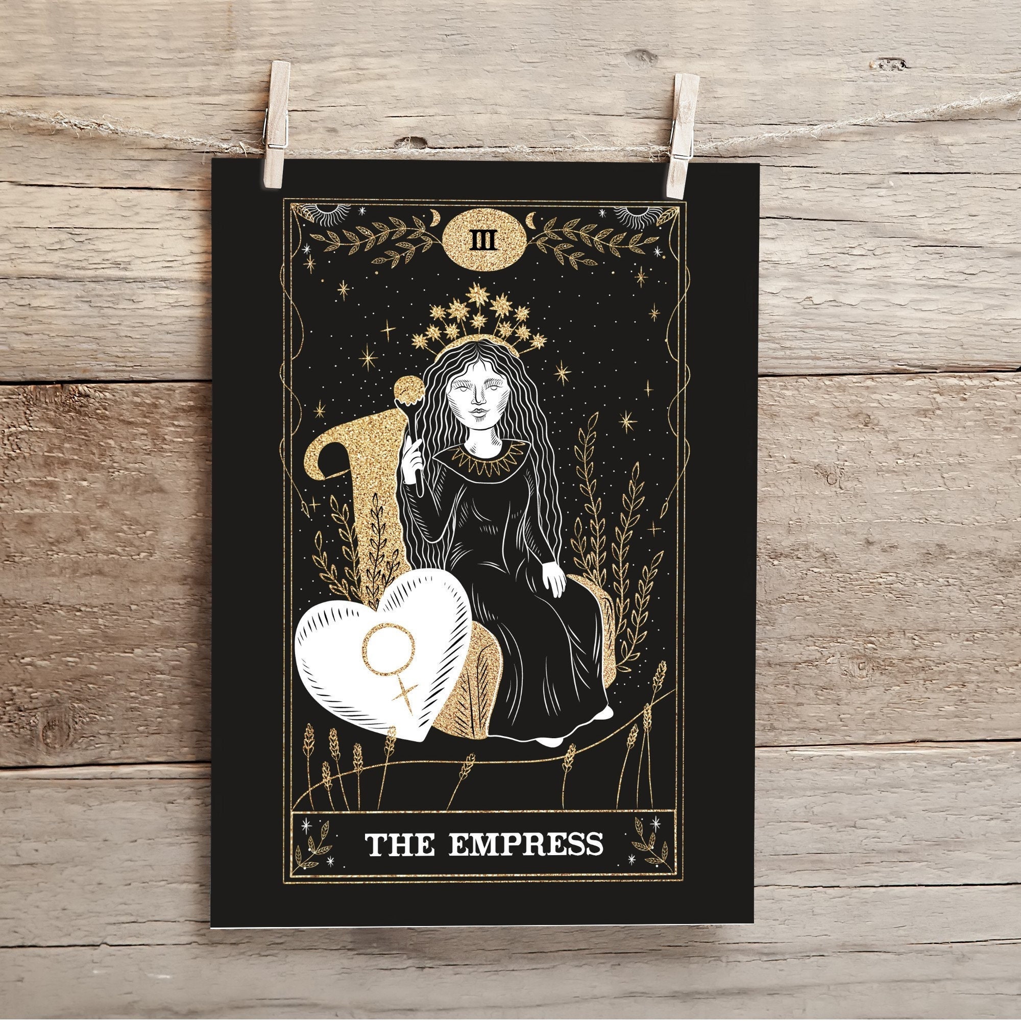 The Empress, Affiche Minimaliste Carte de Tarot, Décoration Murale, Poster Tarot L'impératrice