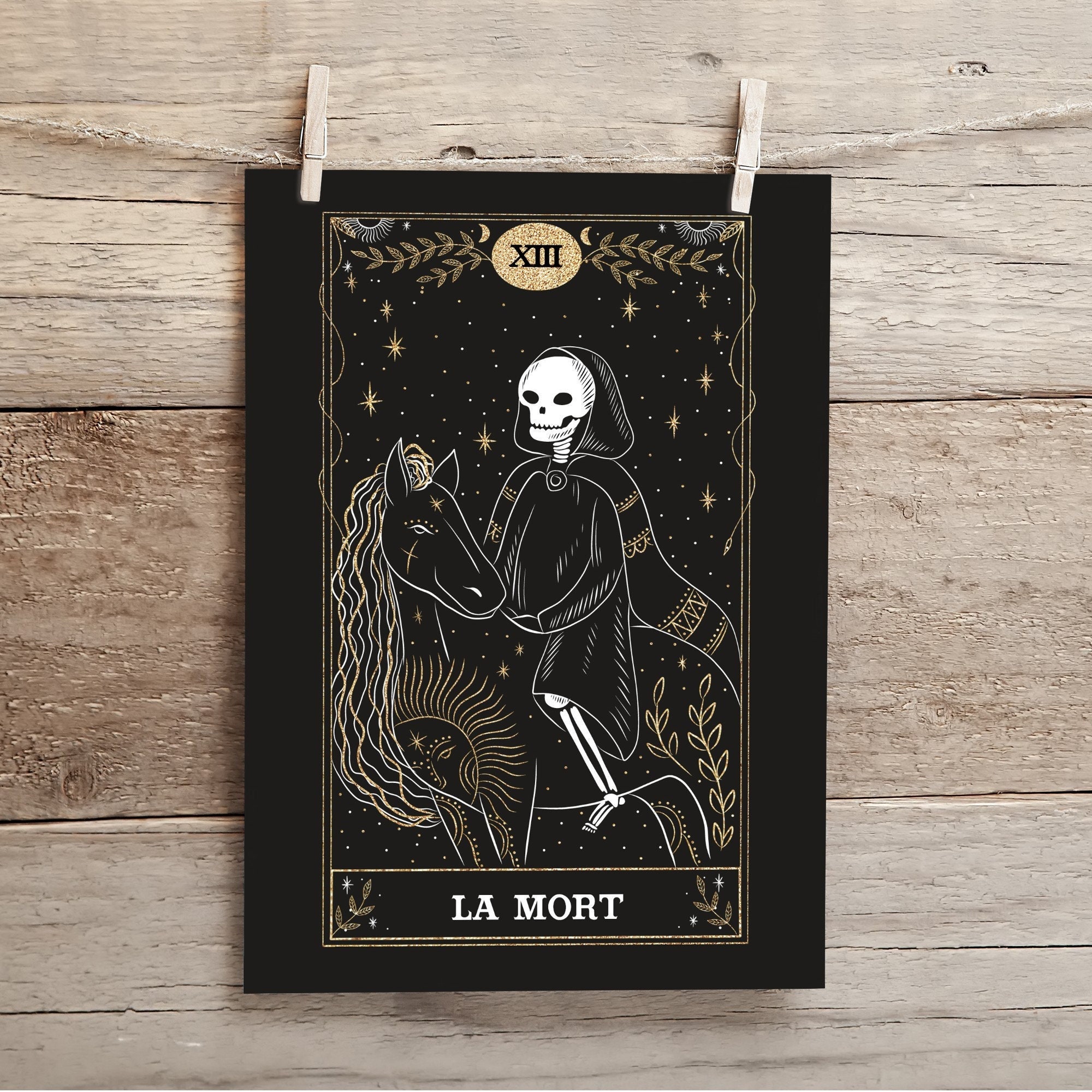 La Mort, Affiche Minimaliste Carte de Tarot, Décoration Murale, Poster Tarot La Mort