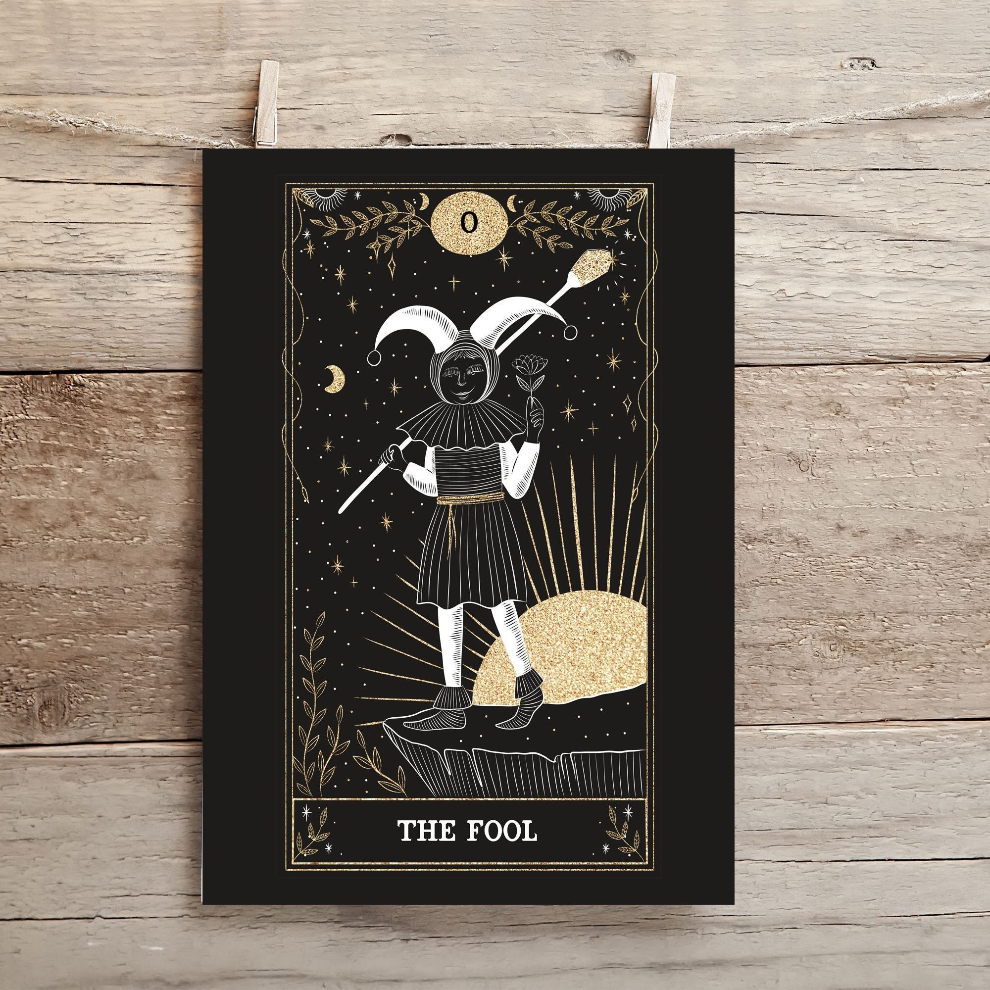 The Fool, Affiche Minimaliste Carte de Tarot, Décoration Murale, Poster Tarot Le Fou