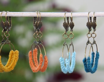 Creole Earrings | crocheted | linen