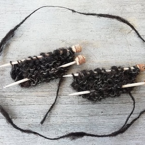Knitting pin | hand knitted using organic Ouessant sheep wool | rustic