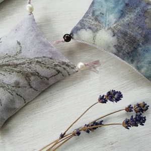 Mini lavander cushion handmade ecoprint image 1