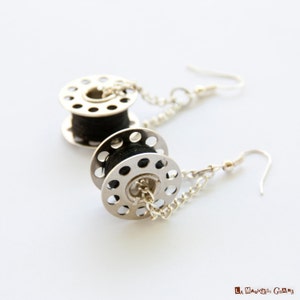Needlewoman&#39;s earrings - black thread