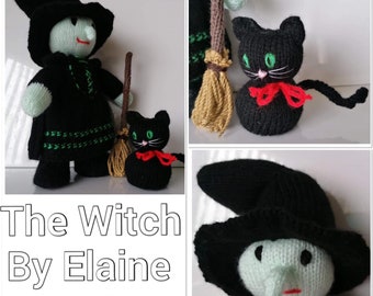 Witch & Black Cat Knitting Pattern