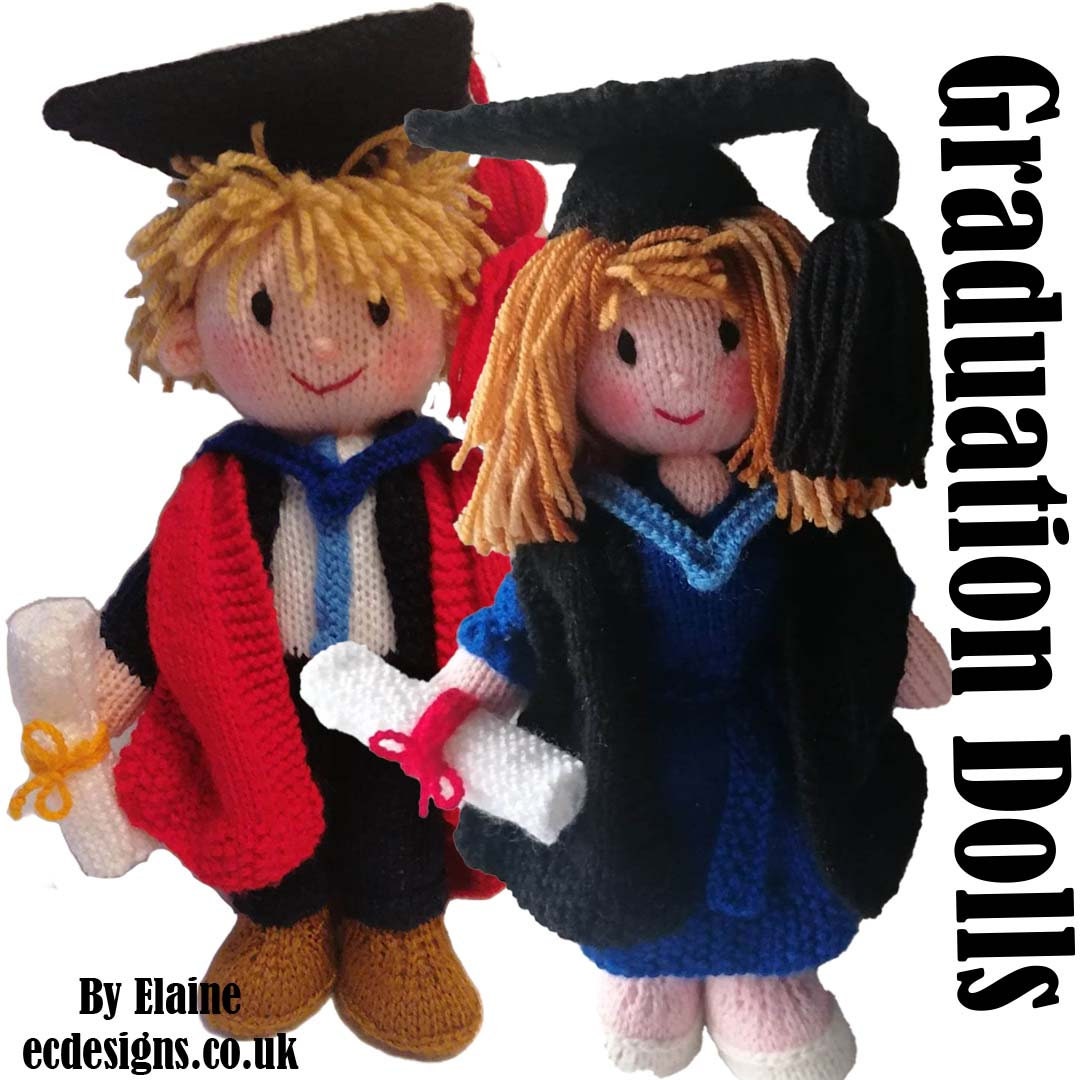 Graduation Male & Female Doll KNITTING PATTERN Etsy