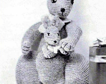 The Mother & Baby Kangaroo Knitting Pattern Vintage