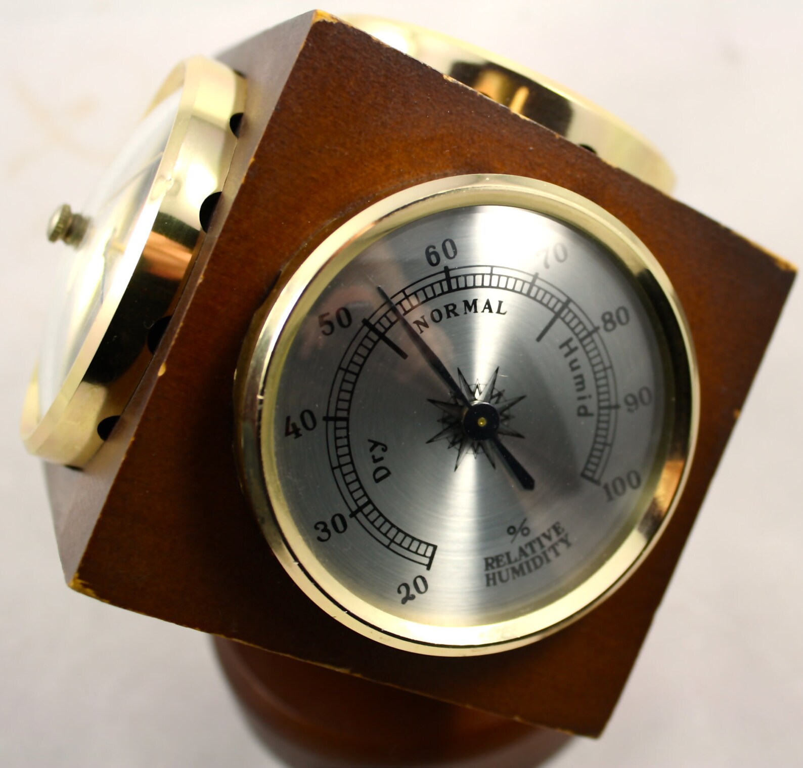 Vintage Swift Desk Barometer Temperature Humidity Wooden Cube Etsy